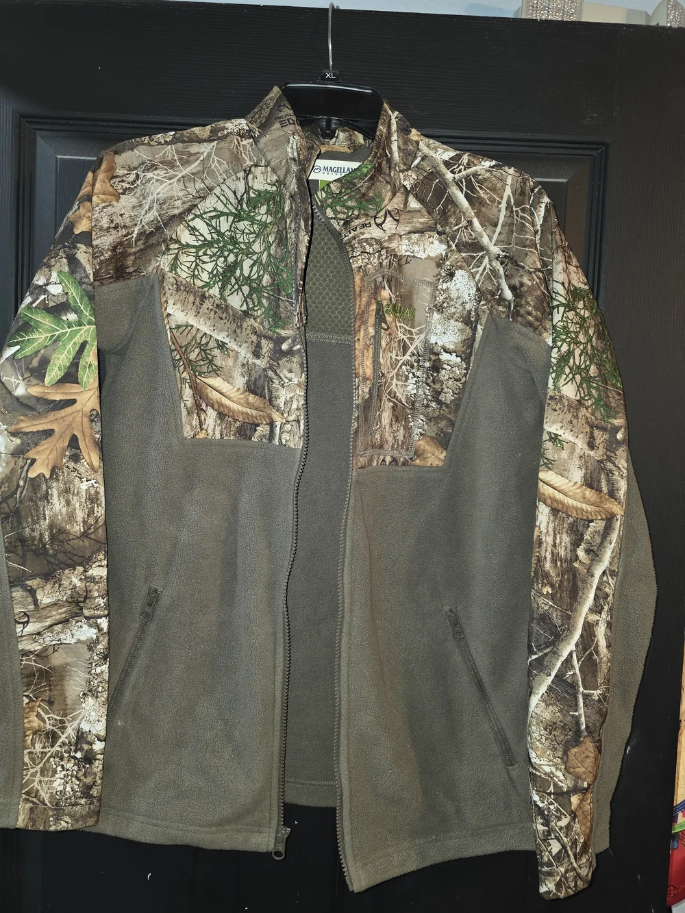 Magellan Outdoors Olive Green & Camo Fleece Shirt Jacket